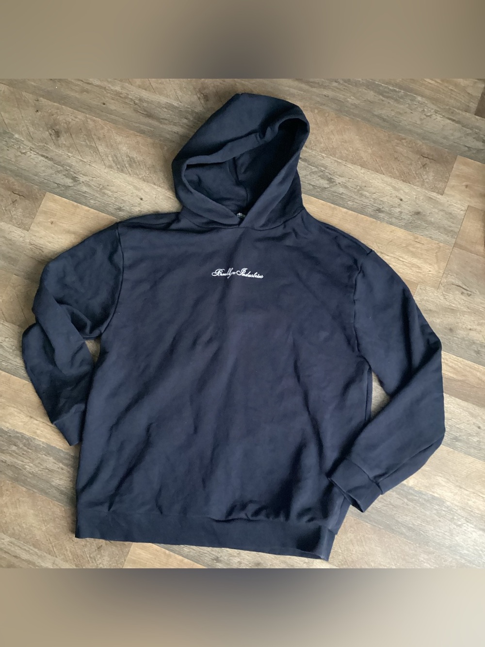 Brooklyn Industries Classic Navy Hooded embroidered Sweatshirt